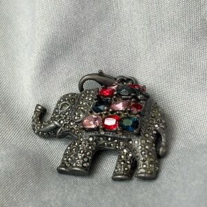 Anthropologie Marcasite Bejeweled Elephant Charm